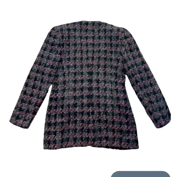 Dana Buchman Vintage Preppy Tweed Black and Pink Blazer - Picture 7 of 15